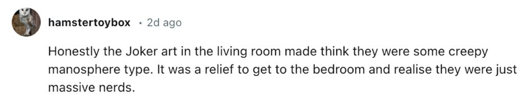 Social media comment on the post of House hunters stunned by a two-bedroom Blackpool home featuring a chilling horror movie theme, complete with life-size statues and eerie decor, listed for just £77,500.