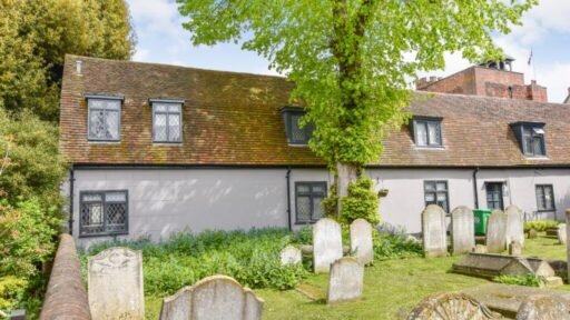 Charming two-bedroom home with spooky churchyard views for sale in Maldon, Essex. Perfect for Halloween lovers, this Grade-II listed property is on the market for £250,000.