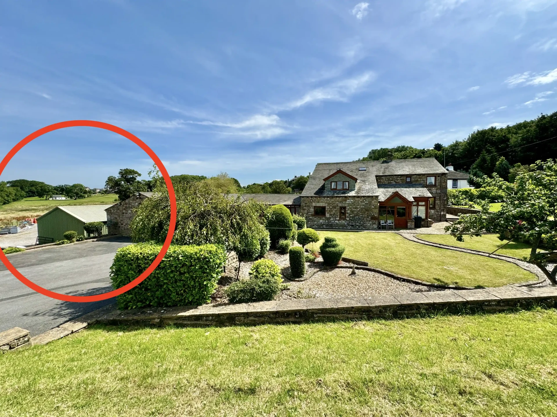 Luxurious Thwaite End Barn in Carnforth hits the market for £1.7M. This stunning estate features a pool, gym, guest house, and even a helicopter hangar across 8.5 acres.