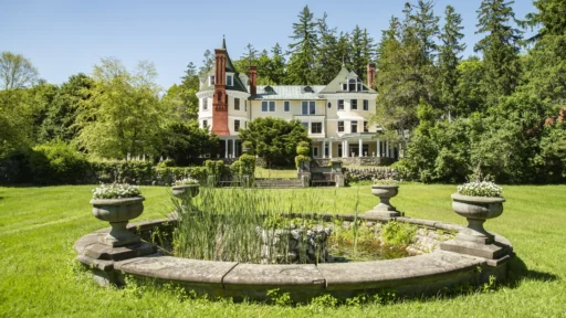 The historic Hitchcock Estate, known for its psychedelic past, is on the market for $65M (£51M). This 38-room Victorian mansion on 2,078 acres offers luxury and fascinating history.