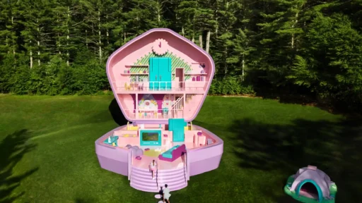 Relive 90s nostalgia in a life-sized Polly Pocket house in Littleton, MA. Enjoy iconic fashion, vintage accessories, and retro snacks. Book your stay on Airbnb from August 21!