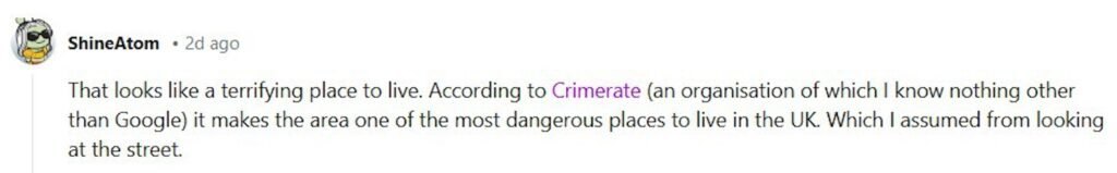 Social media comment on the post of A "terrifying" three-bedroom house in one of the UK's most dangerous areas is up for sale at £42,000. The dilapidated Edlington property leaves potential buyers shocked.