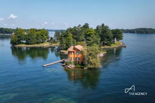 A private island in New York’s Thousand Islands region, featuring a 3-bed home and 360° water views, is for sale for $1.5M, offering luxury, privacy, and outdoor adventure.