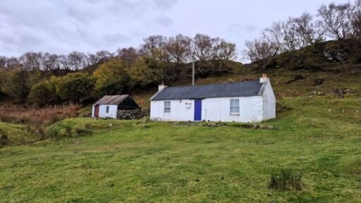 Own a secluded Isle of Skye home for £135K! Stunning waterside views, 0.57 acres, and renovation potential - no toilet yet, but endless possibilities await!