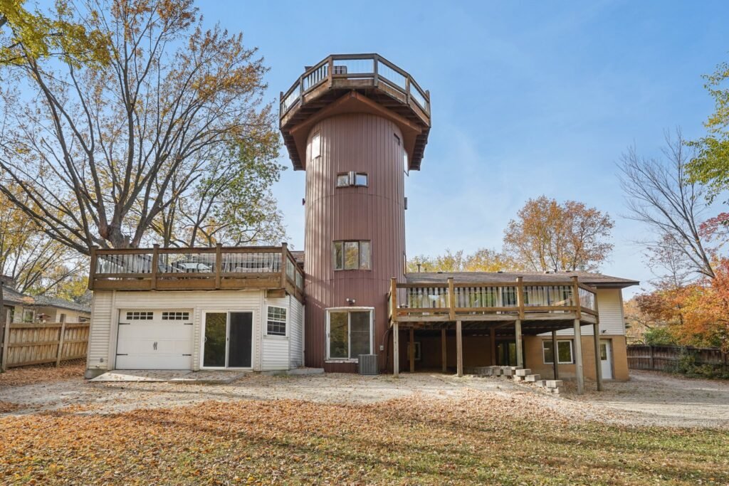 Unique home of Rollerblade inventor Scott Olson hits the market in Minnesota for $599K, featuring a star-gazing silo, mini sports court, and scenic creek views.