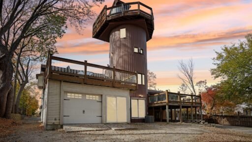 Unique home of Rollerblade inventor Scott Olson hits the market in Minnesota for $599K, featuring a star-gazing silo, mini sports court, and scenic creek views.