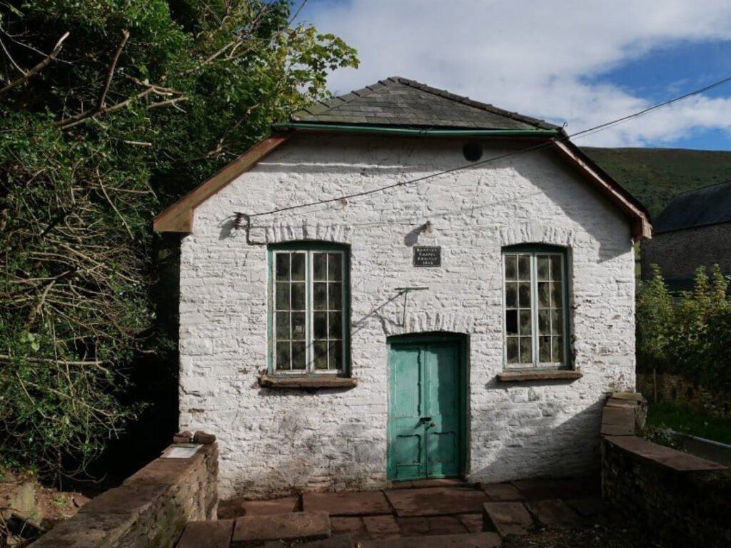 Charming former chapel in Brecon Beacons National Park for sale at £70,000. Nestled in scenic Honddu Valley, this 418 sq ft property offers unique rural retreat potential.