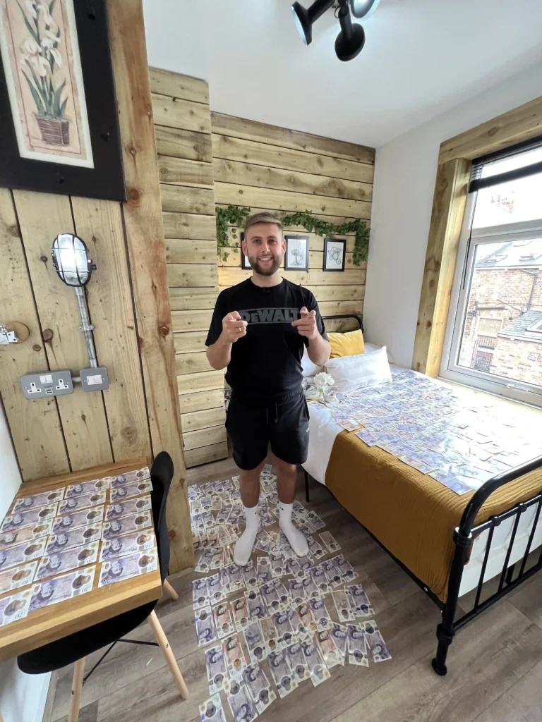 Property investor’s £50,000 renovation of a student house sparks debate, featuring a ‘Moon Room’ with LED-lit moon and starry ceiling to redefine student housing.