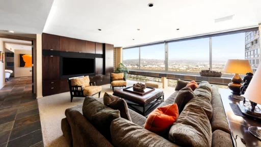 A former Los Angeles condo of Michael Douglas and Catherine Zeta-Jones has hit the market for £5.3m, offering luxury amenities, panoramic views, and Hollywood history.