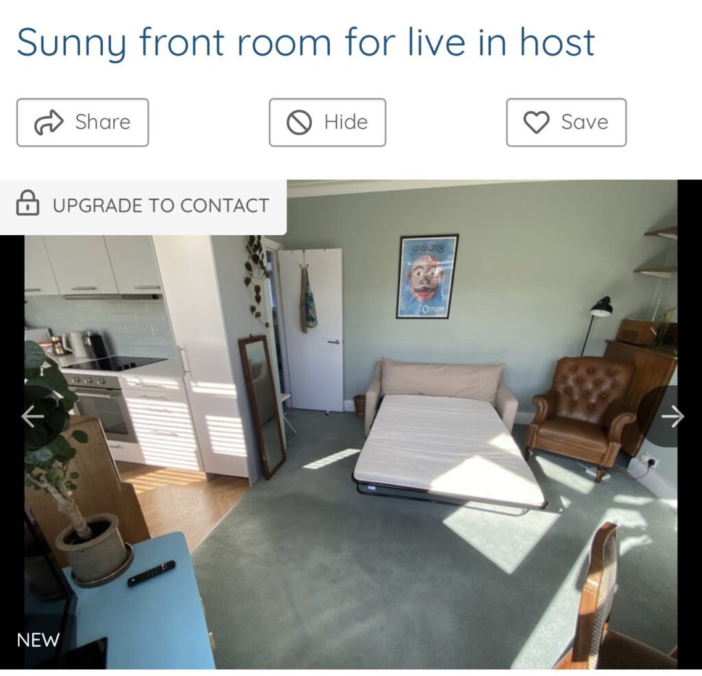 A London landlord sparked outrage by listing a £750-a-month rental where tenants must sleep on a sofa, share space with tourists, and act as a live-in Airbnb host.