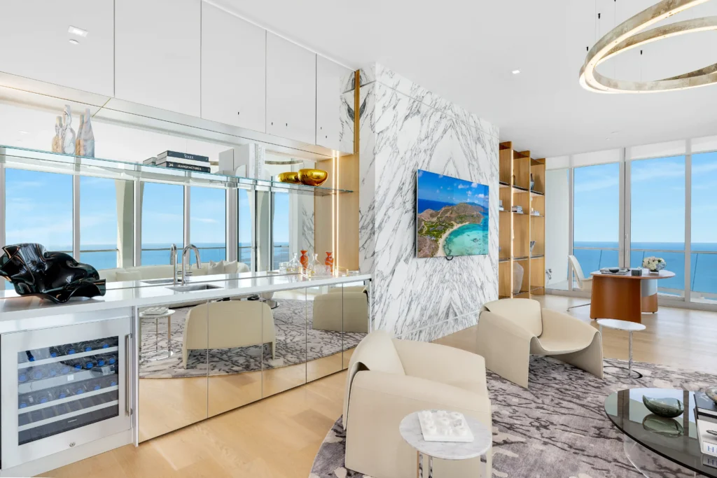 A \$28.6m Miami penthouse once owned by crypto billionaire Adam Weitsman boasts 12ft ceilings, private spa, pool, and skyline views just steps from celeb-loved beaches.