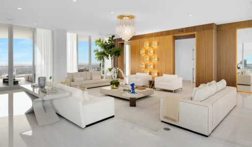 A \$28.6m Miami penthouse once owned by crypto billionaire Adam Weitsman boasts 12ft ceilings, private spa, pool, and skyline views just steps from celeb-loved beaches.