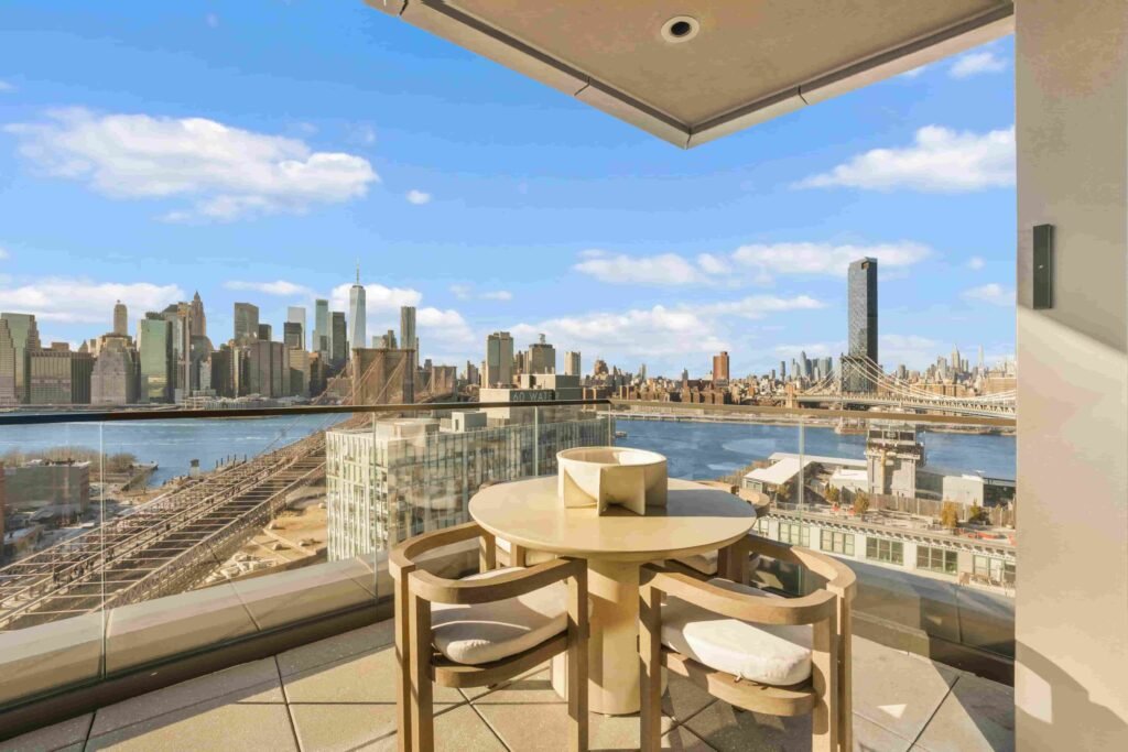 Ben Simmons has listed his \$17M Brooklyn penthouse in the Olympia Dumbo building, featuring skyline views, luxury interiors, and elite amenities after moving to LA.