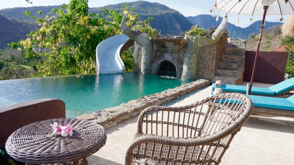 You can now rent the Dragon’s Nest Cottage in Bali on Airbnb for £60 a night – a fantasy stay with a rooftop pool, cave slide, and breathtaking views of sea and mountains.
