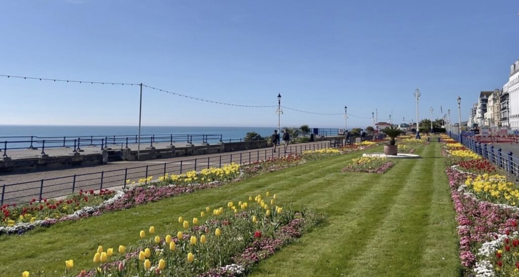 A £900-a-month seafront studio flat in Eastbourne features a kitchen in a cupboard, with a stove, sink and fridge squeezed in, and is only suitable for single tenants.