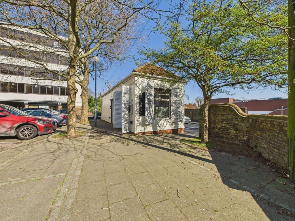 A former public toilet in Ramsgate, now a £110,000 mini bungalow with a courtyard, kitchenette and shower room, offers quirky charm and potential near the town centre.
