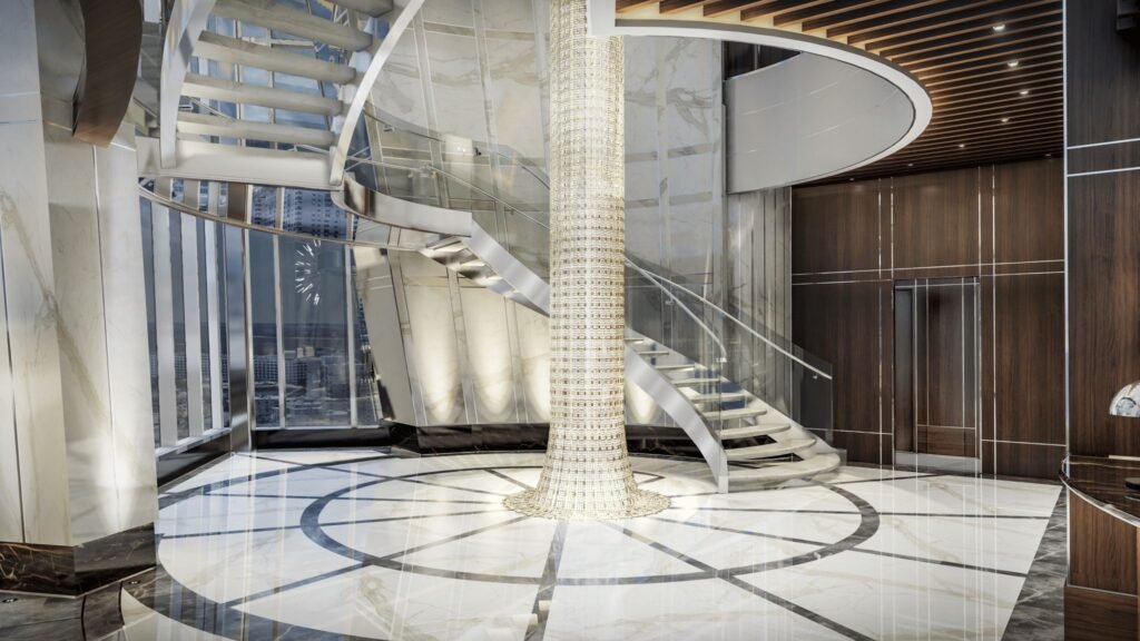 The Grand Penthouse in Boston boasts 10,000 sq ft of opulence, a transparent indoor infinity pool, and could break records with its \$49.5m price tag as Massachusetts’ priciest home.
