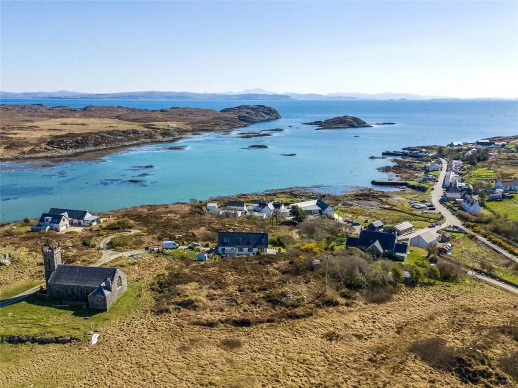 Twin thatched cottages on Scotland's Isle of Coll are for sale at £420,000, offering ocean views, shared gardens and rustic charm near where Kate Winslet owns a home.