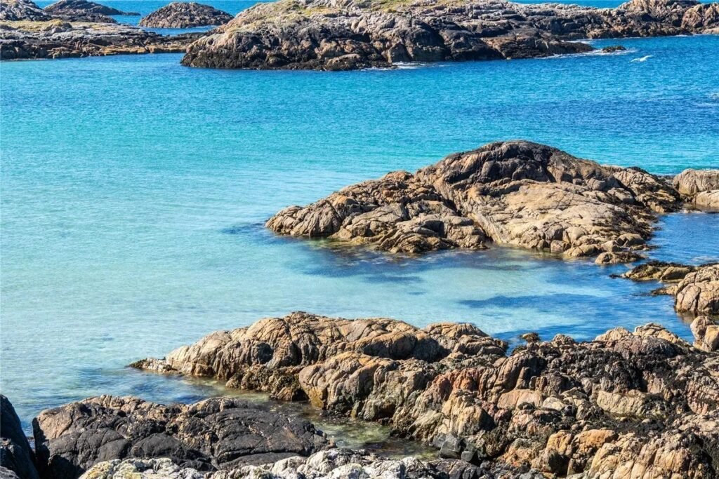 Twin thatched cottages on Scotland's Isle of Coll are for sale at £420,000, offering ocean views, shared gardens and rustic charm near where Kate Winslet owns a home.