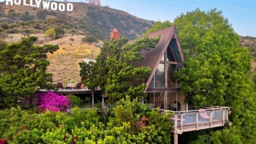 Hollywood Hills chalet with skyline views, recording studio, and jacuzzi hits market at £1.63m - once owned by artists, steps from the Hollywood Sign and Griffith Park.