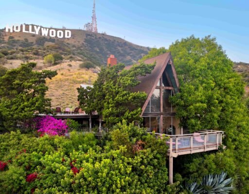 Hollywood Hills chalet with skyline views, recording studio, and jacuzzi hits market at £1.63m - once owned by artists, steps from the Hollywood Sign and Griffith Park.
