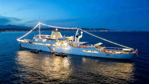 Christina O superyacht hits market at £76.7m with 17 cabins, pool, cinema, and celebrity history from Jackie O to Churchill, once chartered for \$800k a week.
