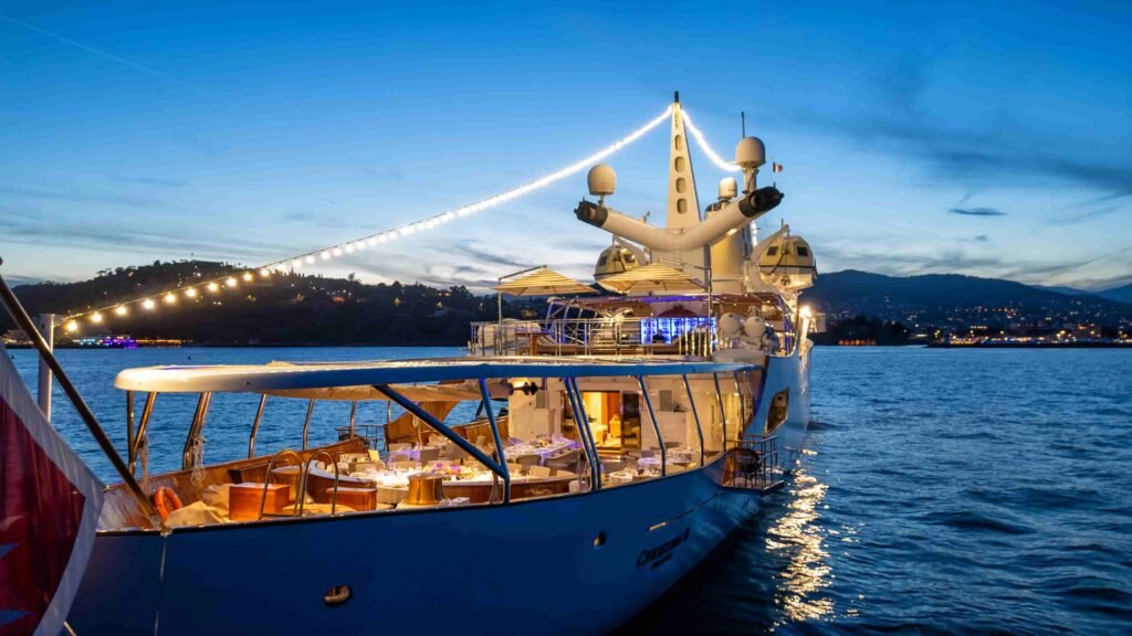 Christina O superyacht hits market at £76.7m with 17 cabins, pool, cinema, and celebrity history from Jackie O to Churchill, once chartered for \$800k a week.