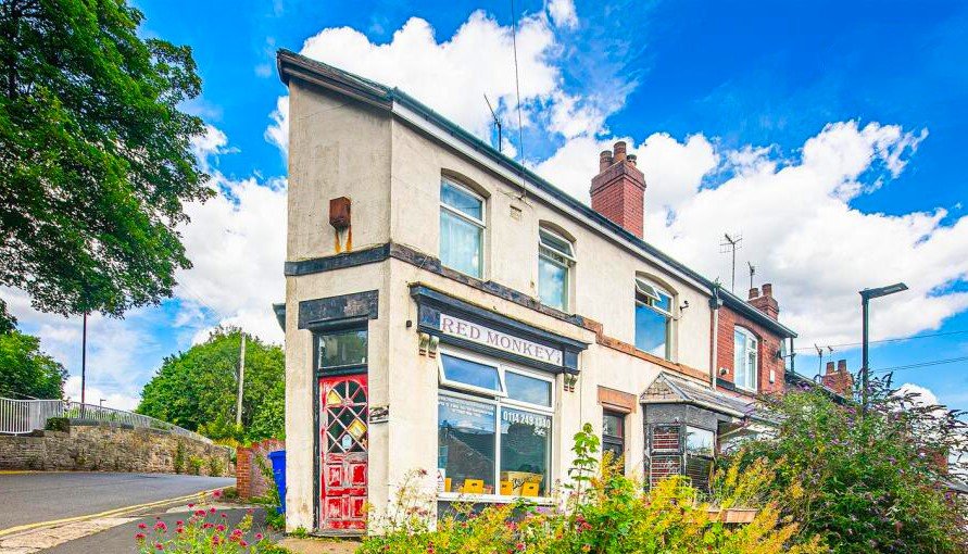Snap up a three-bed Sheffield home with huge potential for just £130K. It’s packed with clutter and mold, but comes with a vintage retail unit and prime location.