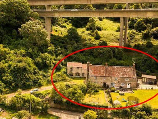 Beautiful countryside home in Clevedon hits the market for £475,000 but its unusual location directly under the M5 motorway is sparking debate and viral interest.