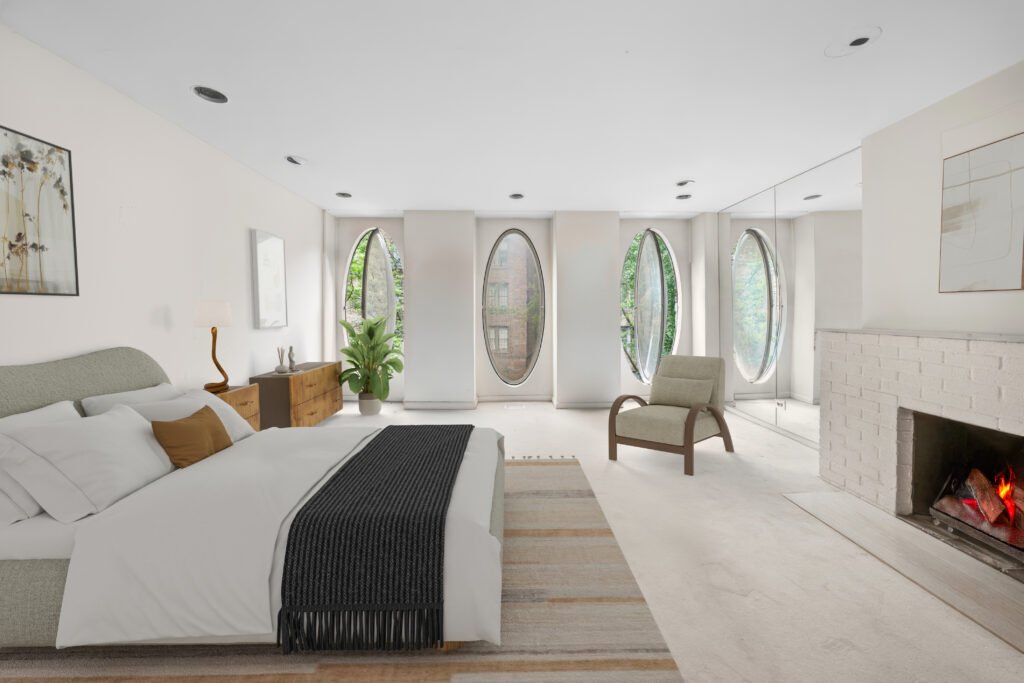 An iconic New York bubble house in Lenox Hill is on the market for \$5.75M, boasting curved glass windows, minimalist interiors, and a lush walled garden.