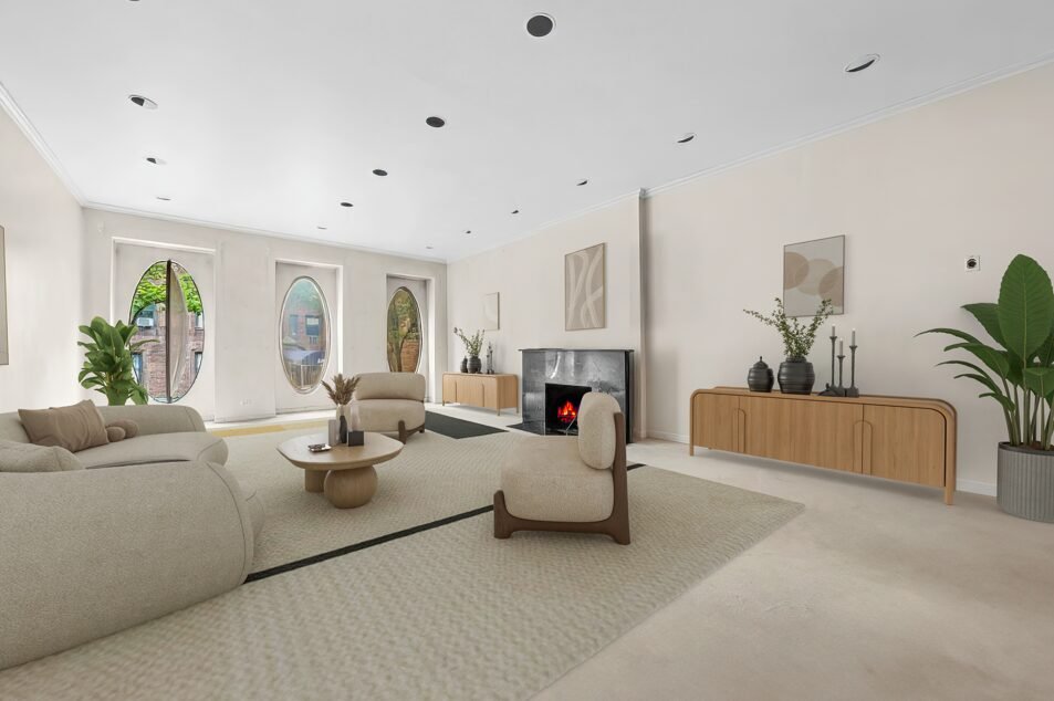 An iconic New York bubble house in Lenox Hill is on the market for \$5.75M, boasting curved glass windows, minimalist interiors, and a lush walled garden.