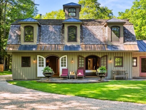 A \$3.25m Massachusetts estate features a quarry-carved pool with a 16ft waterfall, lush gardens, a canopy porch, and serene luxury across 3,459 sq ft of private grounds.