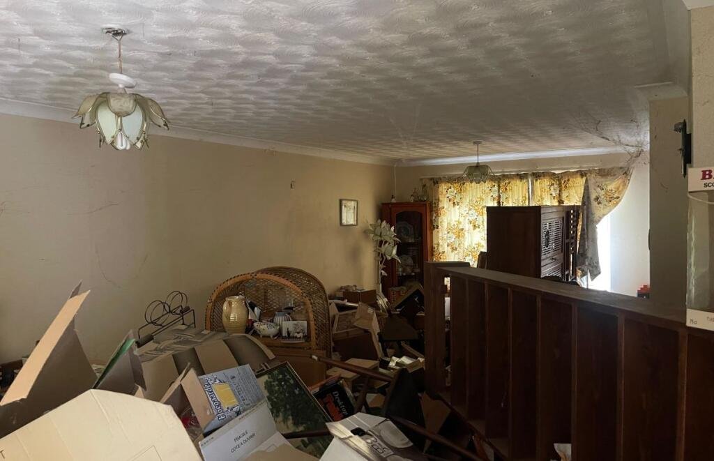 A four bed house in Chippenham is listed for £395k but inside lies chaos with piles of rubbish and a bathroom in shocking condition awaiting full refurbishment.