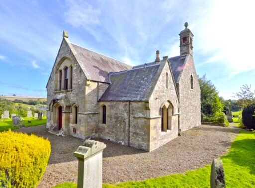 Roxburgh Church, a stunning 1752 property in a Scottish cemetery, is for sale at £150,000 with approved plans to convert it into a unique four-bedroom family home.