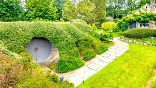 Underhill, Britain’s first modern earth sheltered home, blends Tolkien charm with luxury, featuring a pool, cave snug and breathtaking Peak District countryside views.