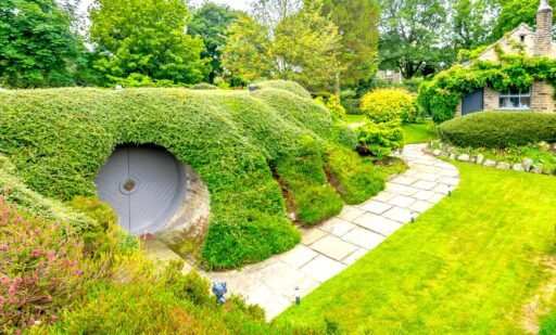 Underhill, Britain’s first modern earth sheltered home, blends Tolkien charm with luxury, featuring a pool, cave snug and breathtaking Peak District countryside views.