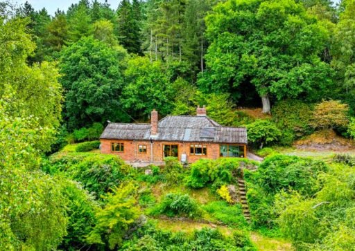 Secluded £520k woodland home in Shrewsbury with two bedrooms nearly one acre of gardens rare plants historic mine features and stunning views offers ultimate privacy.