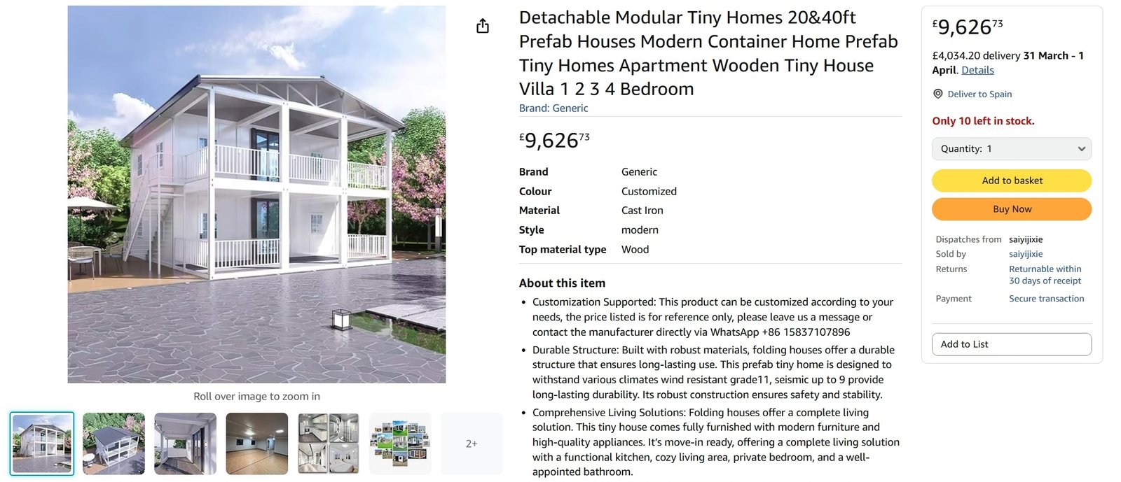 A foldable two-bedroom home for under £6,800 is on sale via Amazon, featuring a bathroom and modular design that can be installed in hours as a compact housing solution.