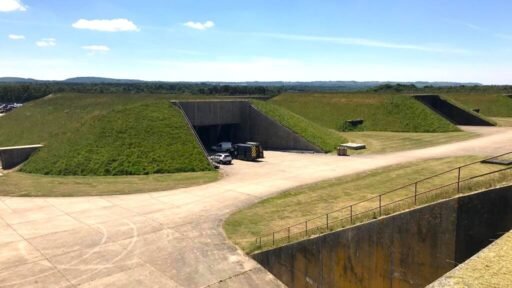 Six Cold War nuclear bunkers at RAF Greenham Common are up for sale, resembling the Teletubbies home, with blast doors, tunnels, and a history tied to film and music.