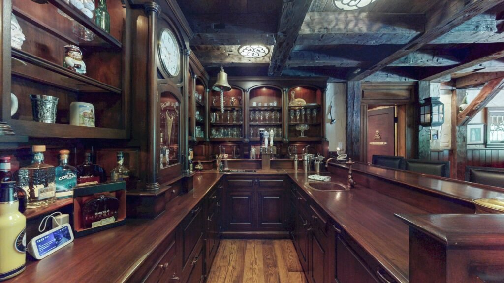 A Cleveland home listed at \$1.6m comes with its own Irish pub, featuring a bar, fireplace and pool table, alongside four bedrooms, marble floors and scenic gardens.