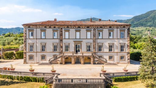 Tuscan villa near Lucca once owned by Napoleon’s sister hits the market with grand interiors, olive groves, pools, orangery, private chapel and rich historic charm.