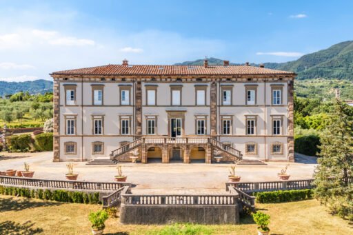 Tuscan villa near Lucca once owned by Napoleon’s sister hits the market with grand interiors, olive groves, pools, orangery, private chapel and rich historic charm.