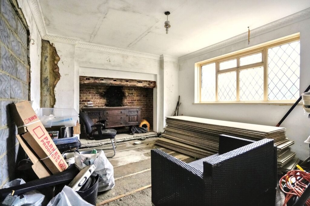 Mould-ridden four-bedroom house in Maidstone priced at £575k offers a risky renovation project with missing windows, rotting ceilings and a drained pool for investors.
