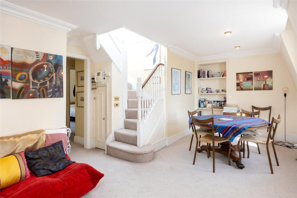 Chelsea duplex near Sloane Square listed at £595k with two bedrooms, conservatory and gardens but just 19 years left on the leasehold making it a rare risky bargain.