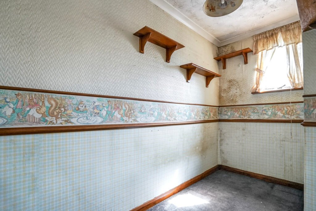 Britain’s narrowest homes include this 7ft wide terraced house in Chatham with 500 sqft space, two bedrooms, and a guide price of £75,000 at auction.