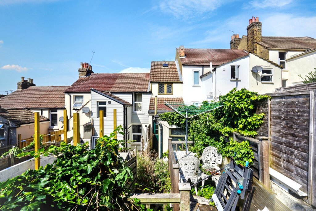 Britain’s narrowest homes include this 7ft wide terraced house in Chatham with 500 sqft space, two bedrooms, and a guide price of £75,000 at auction.
