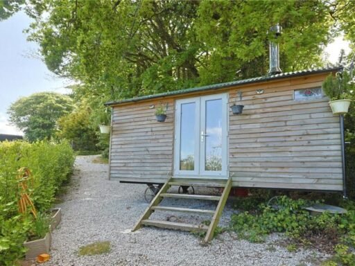 Charming £100,000 wooden shepherd’s hut near Penryn offers meadowland, pond, log fire and stunning countryside views, ideal as a retreat, glamping or holiday let.