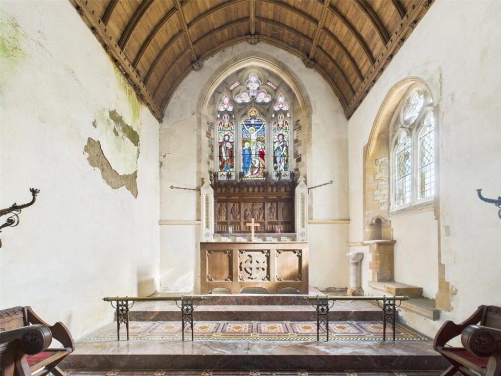 A Grade I Listed church in Devon with vaulted ceilings, stained glass and a graveyard is for sale at £50,000 offering unique potential for conversion or business use.