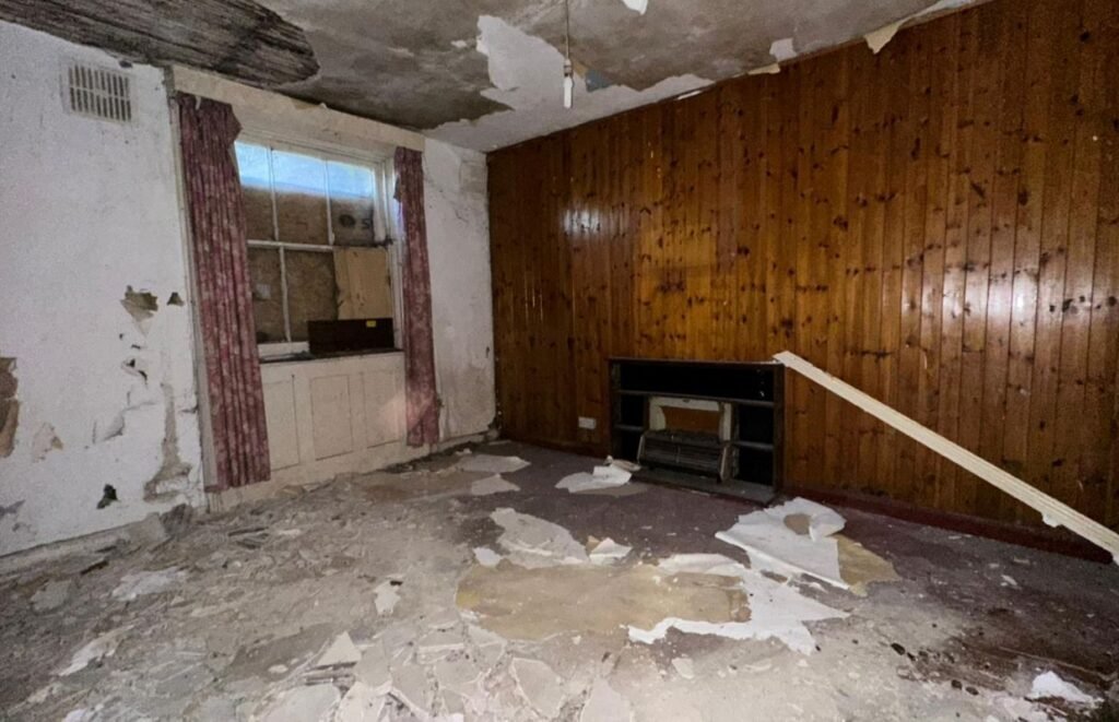 A nine-bedroom detached house in Lewisham priced at £615,000 is up for sale, but its crumbling bathroom and dated interior require a full refurbishment project.