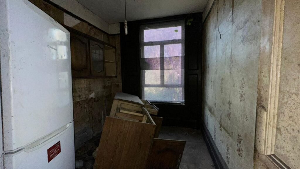 A nine-bedroom detached house in Lewisham priced at £615,000 is up for sale, but its crumbling bathroom and dated interior require a full refurbishment project.